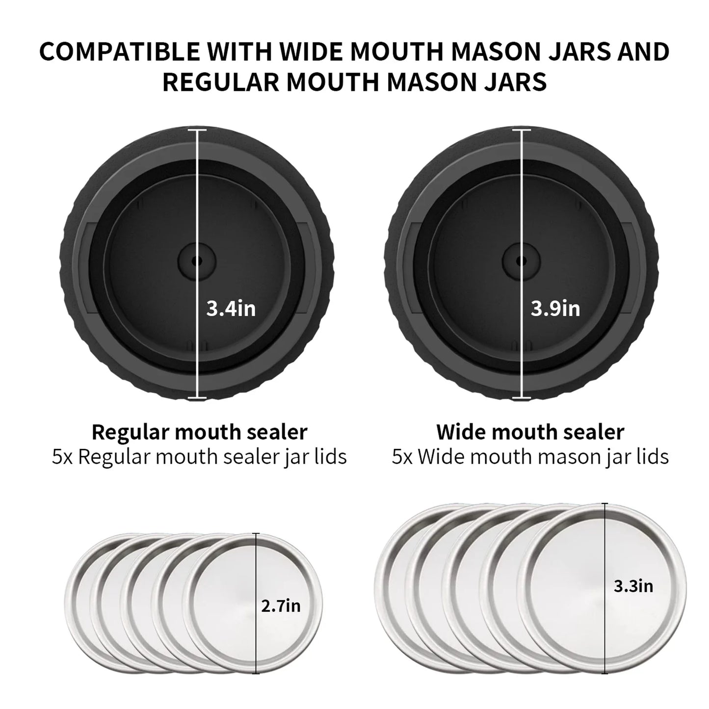 Electric Mason Jar Vacuum Sealer Kit Cordless Automatic Jar Sealer Kit for Food Storage and Fermentation with Mason Jar Lids