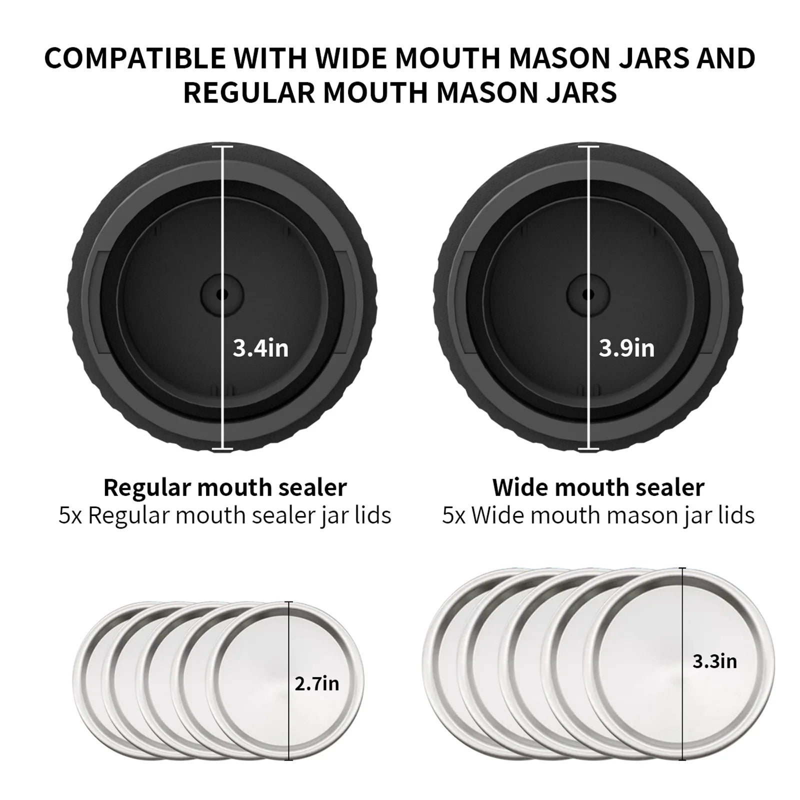 Electric Mason Jar Vacuum Sealer Kit Cordless Automatic Jar Sealer Kit for Food Storage and Fermentation with Mason Jar Lids