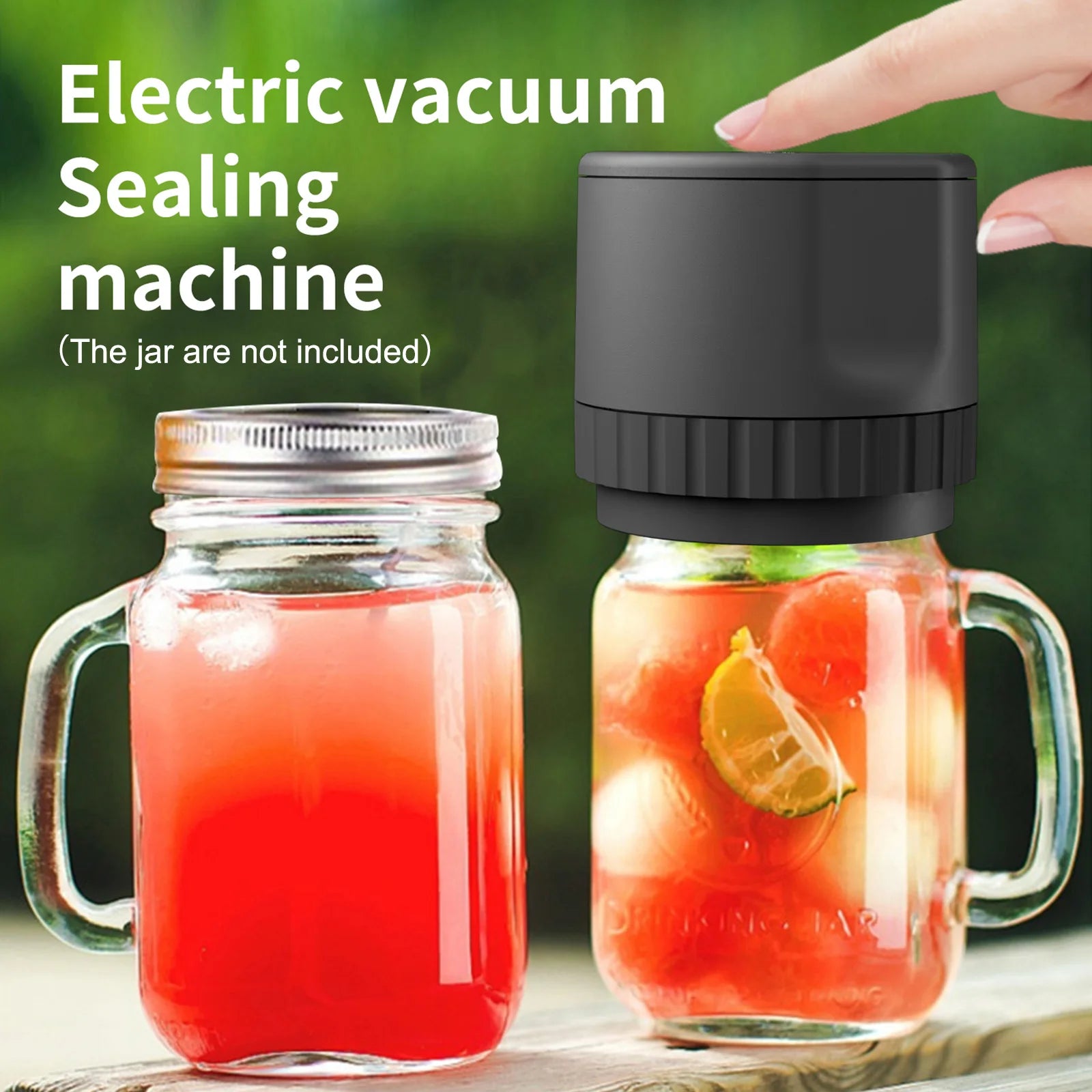 Electric Mason Jar Vacuum Sealer Kit Cordless Automatic Jar Sealer Kit for Food Storage and Fermentation with Mason Jar Lids