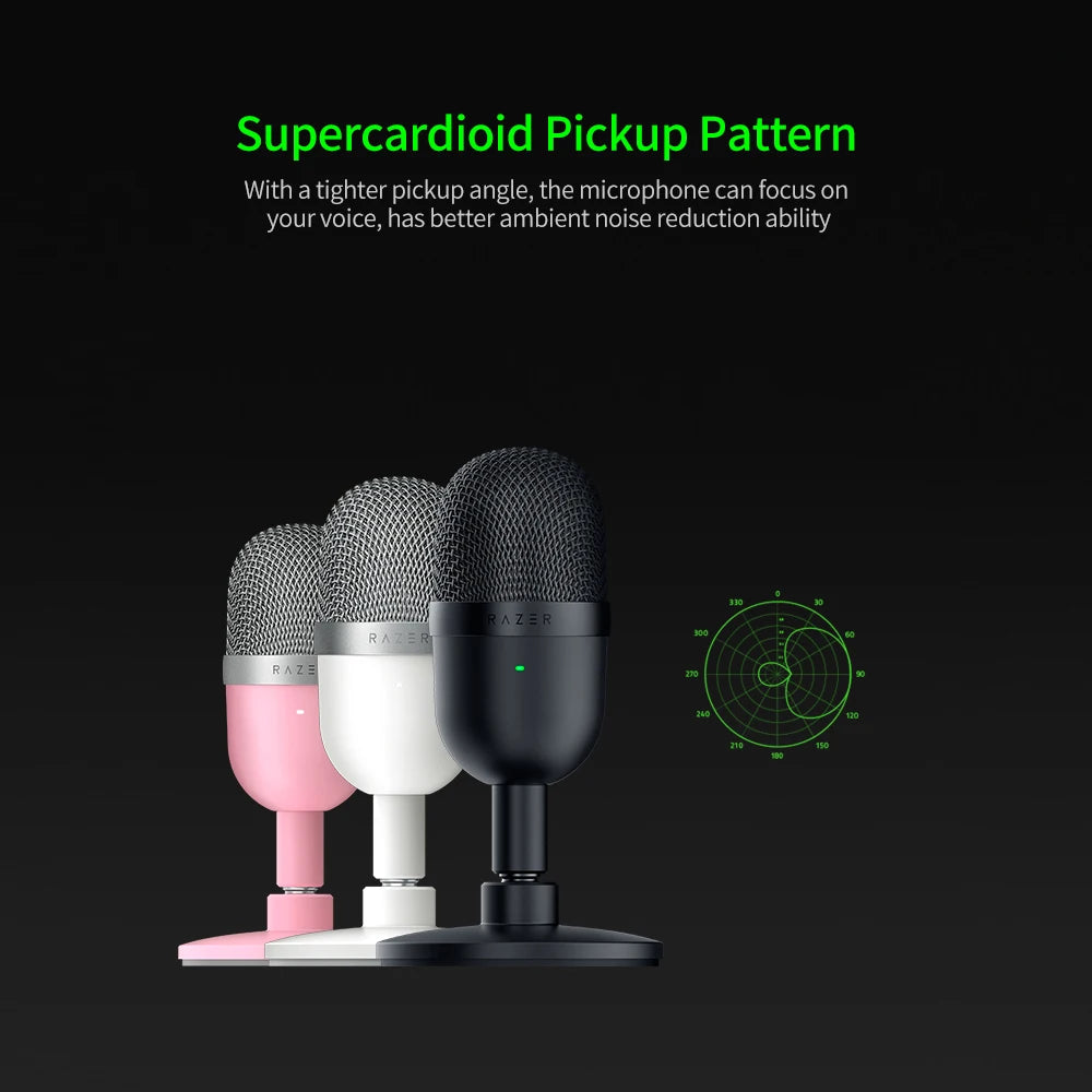 2023  Seiren Mini USB Condenser Microphone Ultra-Compact Streaming Microphone with Supercardioid Pickup Pattern Microphone